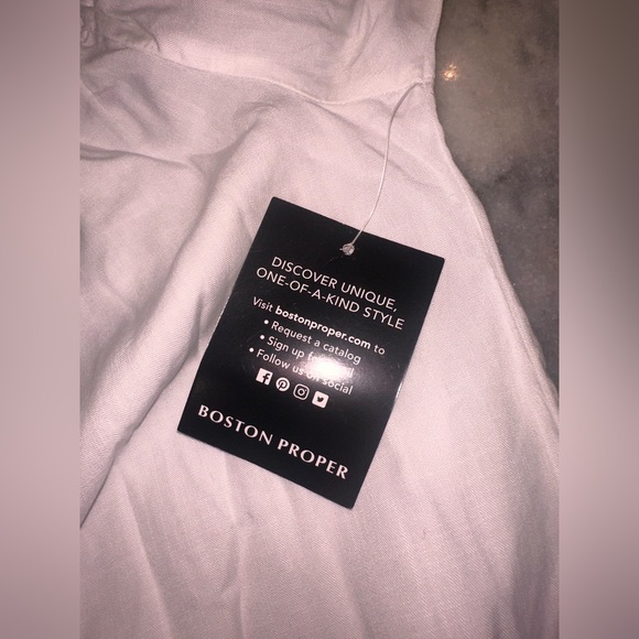 NWT Boston Proper Size‎ XS White Off-Shoulder Dress with Ruffle Sleeves - Picture 12 of 14